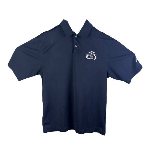 Nike Golf Dri Fit Lightning II F-35 Black Short Sleeve Polo Shirt Mens Small - Picture 1 of 13